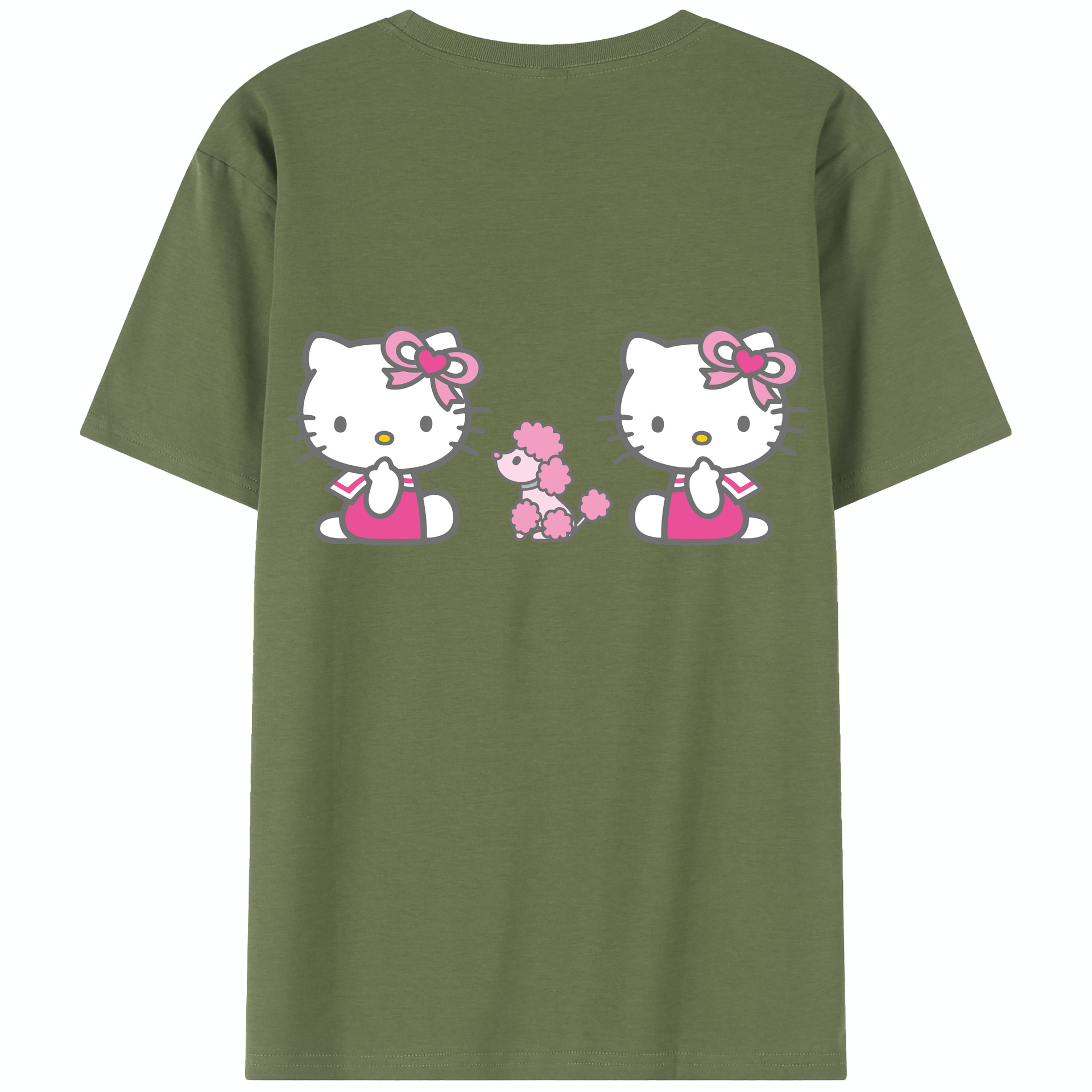 （画像用） Hello Kitty ハローキティ 綿100％半袖Tシャツ（背面プリント）